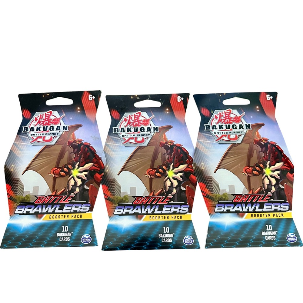 Bakugan Battle Brawlers Booster Pack Lot 3 Battle Planet 10 Cards Each New